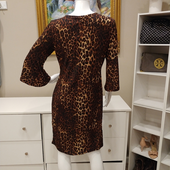 IMAN PLATINUM SIGNATURE LEOPARD PRINT DRESS XS - Picture 6 of 7